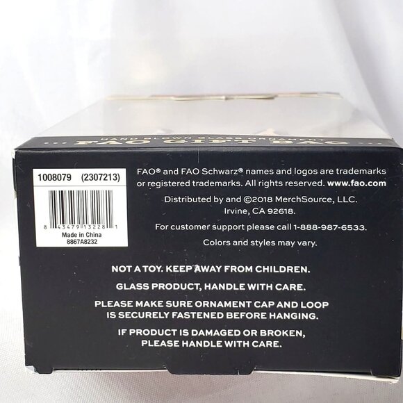 F.A.O. Schwarz Hand Blown Glass Ornament Nutcracker Teddy Bear FAO Gift Bag - Picture 6 of 8